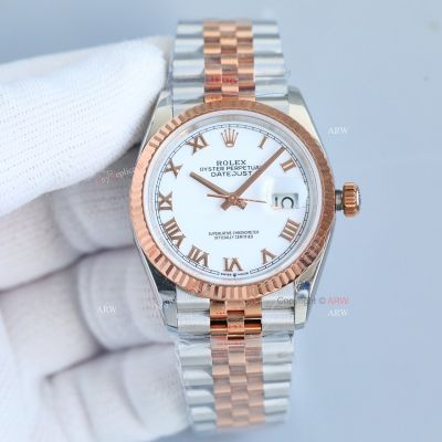 Clean Factory Rolex Datejust 3235 White Face Watch 36mm 
